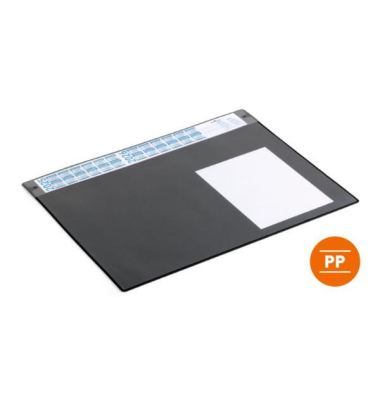 Schreibunterlage 722501, 650x480 mm, mit Jahreskalender, PP, schwarz
