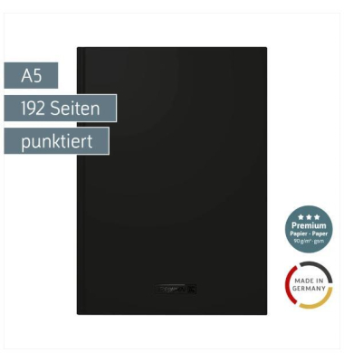 Notizbuch Premium Colour Line, A5, 90g, punktiert, onyx