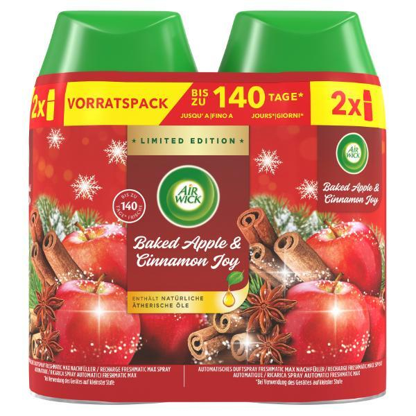 Airwick Nachfülldüfte 382774, Freshmatic Max, Baked Apple & Cinnamon Joy, 2x 250ml Dose 4251758432568 Airwick 2 Stück