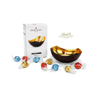 Geschenkset mit ROMINOX -Teelichtschale und 9 Lindorkugeln