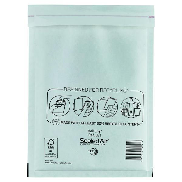 Sealed Air Luftpolstertaschen, 101273347, weiß 5051146485171 Sealed Air 200 Stück