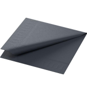 Servietten 630379, schwarz / Uni, 3-lagig, 24x24cm