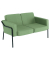 Medso 2-Sitzer-Sofa Classic Stoff, Gr&ouml;&szlig;e: L, gr&uuml;n