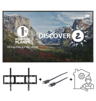 Pack 3 DISCOVER 2 86Z+ Wandhalt. VESA + Kabel + Installationsservice