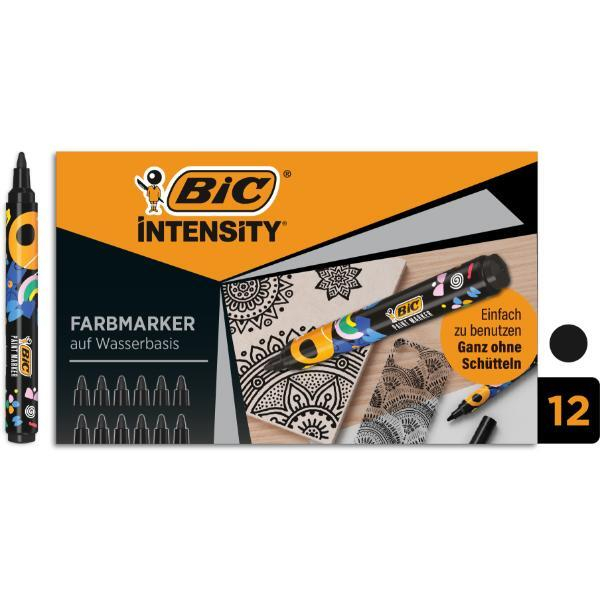 Bic Lackmarker Intensity, 527477, Etui, schwarz, Rundspitze 3086123775336 Bic