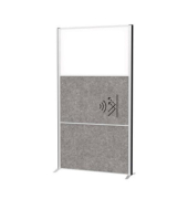 Stellwandsystem MAULconnecto 2x Akustik dunkel 1x WB, Stand, silber