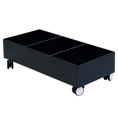 Rollwagen f&uuml;r 3 Wertstoffsammelboxen, schwarz
