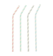Papstar Papierstrohhalme STRIPES, 22 cm, &Oslash; 6 mm, farbig sortiert