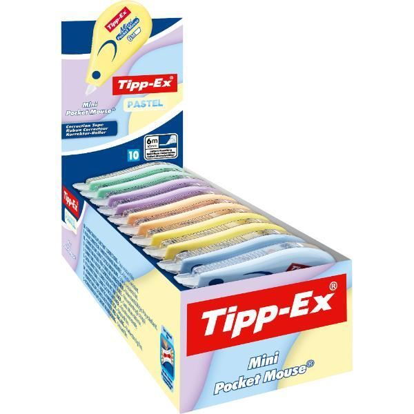 Tipp-Ex Korrekturroller 302676 farbig sortiert, 5mm x 6m, Einweg 3086124126243 Tipp-Ex 10 Stück