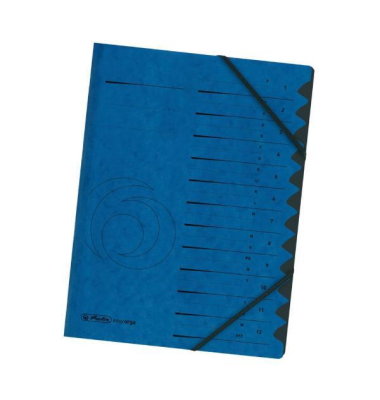 Ordnungsmappe easyorga 300002780, 1-12, blau, Din A4, 12 F&auml;cher