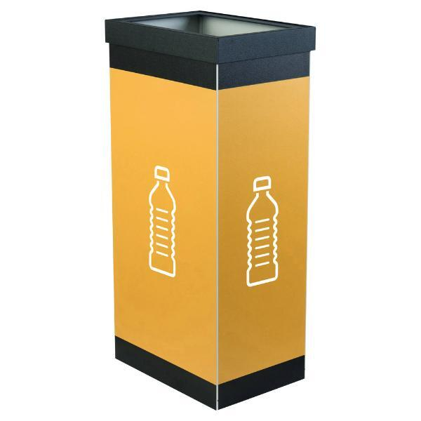 PAPERFLOW Recycling-Plastikflaschenbehälter, 60 Liter, gelbschwarz 3660141969016 PAPERFLOW