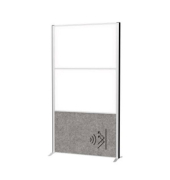 Stellwandsystem MAULconnecto 2x WB 1x Akustik dunkel, Stand, silber