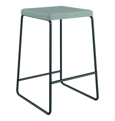 Barhocker mit Stoffbezug, Stahlbeine, grau