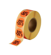 Rabattetiketten 50% 12.0276.91, Rot