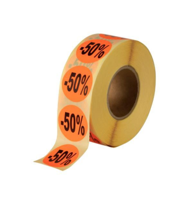 Rabattetiketten 50% 12.0276.91, Rot