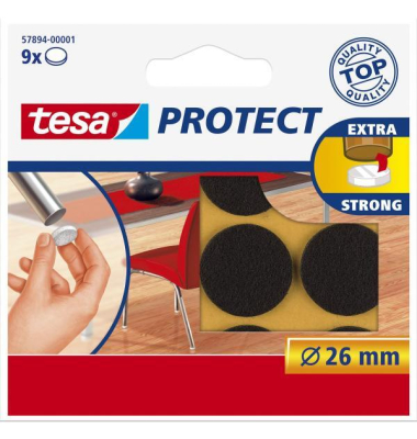 Protect Filzgleiter 57894, rund, Durchmesser: 26mm, braun
