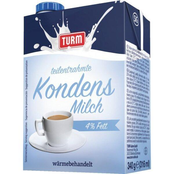 TURM SAHNE Kondensmilch 33700, 4% Fett, 20x340g, Tetrapack 4027300337304 TURM SAHNE 20 Stück