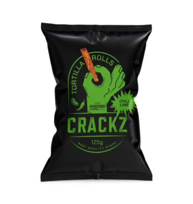 CRACKZ Tortilla Rolls Chili Lime, 12 x 125g