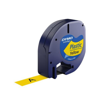 Schriftband S0721620, 12mm x 4m, schwarz auf gelb