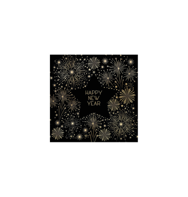 Neujahr Serviette25x25cm goldenesNeujahr
