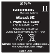 Digta-Akku 962, 3,7 Volt