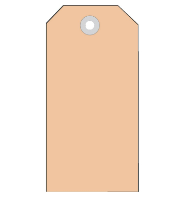 Anh&auml;ngezettel mit Kunststoff&ouml;se braun 45 x 90mm 6014