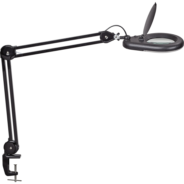 MAUL LED Lupenlampe schwarz MAULviso Tischklemme Echtglas tageslichtweiß