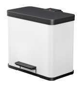 Tretabfalleimer &Ouml;ko trio Plus L 47 x 43 x 34 cm (B x H x T) 3 x 9l Stahlblech wei&szlig;
