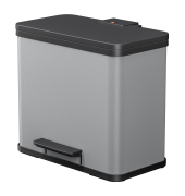 Tretabfalleimer &Ouml;ko trio Plus L 47 x 43 x 34 cm (B x H x T) 3 x 9l Stahlblech silber