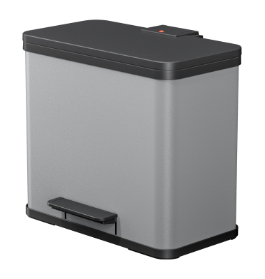 Tretabfalleimer &Ouml;ko trio Plus L 47 x 43 x 34 cm (B x H x T) 3 x 9l Stahlblech silber