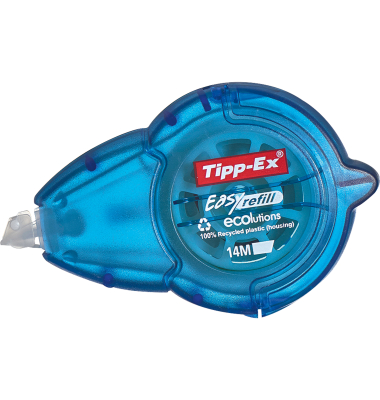 Korrekturroller 8794242 Easy Refill ecolutions, blau/transparent, 5mm x 14m, nachf&uuml;llbar, in Display
