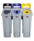 Abfallsammelsystem SLIM JIM RECYCLING, 3x87 Liter, Polypropylen (PP)Tragegriff Deckel Einsatz Griffrand