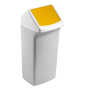 Abfalleimer DURABIN FLIP VEH2012035 36,6x74,7x32cm wei&szlig;/gelb
