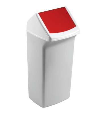 Abfalleimer DURABIN FLIP VEH2012037 36,6x74,7x32cm wei&szlig;/rot