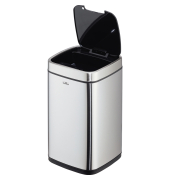 Papierkorb NO TOUCH - 12 l, rechteckig, Edelstahl