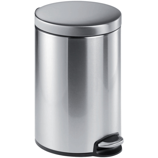 Durable Treteimer Edelstahl, 12 Liter, silber, Maße:310x400 mm, Ø 250 mm, 4005546301976 Durable