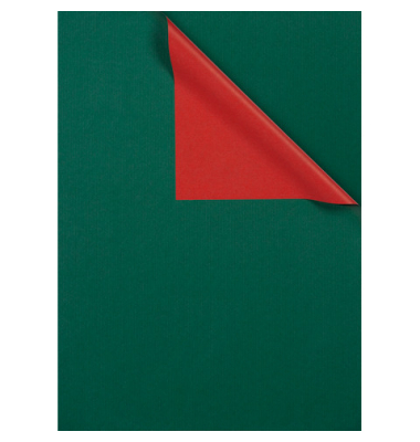 Geschenkpapier  2-Color 02704 731648, 50cm x 100m, gr&uuml;n/rot