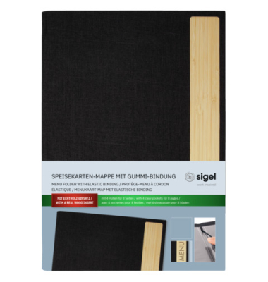Speisekartenmappe RPET A4 Menue dkgrau