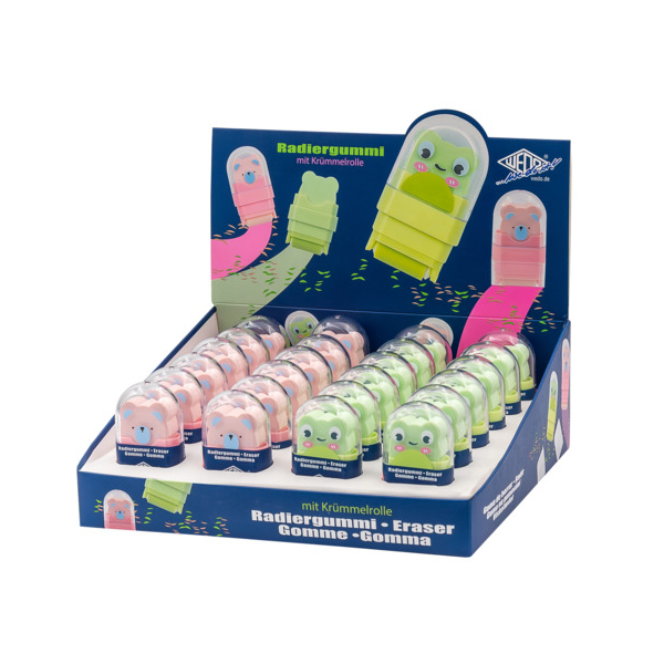 24 Stück WEDO Radierer +Fusselroller FroschBär sort 4003801875309 WEDO