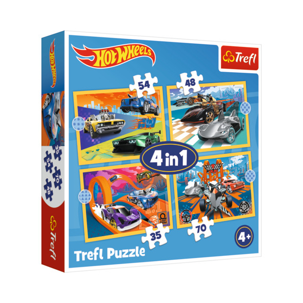 Trefl Puzzle 4in1 Hot Wheels 5900511346275 Trefl