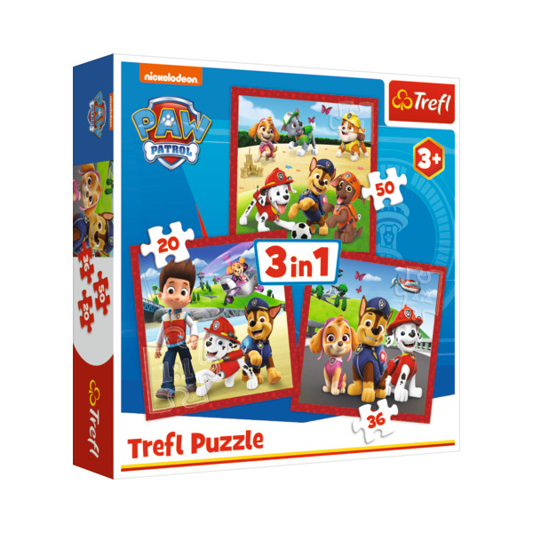 Trefl Puzzle 3in1 Paw Patrol 5900511348675 Trefl