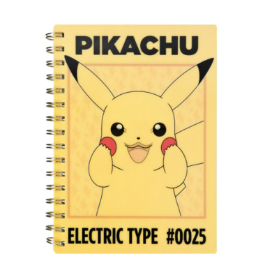 Notizbuch PKHX0585, Pokemon 3D, gelb, A5, liniert, 80g, 80 Blatt / 160 Seiten