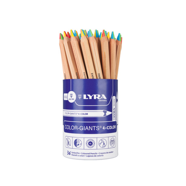 Lyra Farbstifte-Set Color Giants, L3935365, bunt, sechskant, Runddose 4084900019979 Lyra