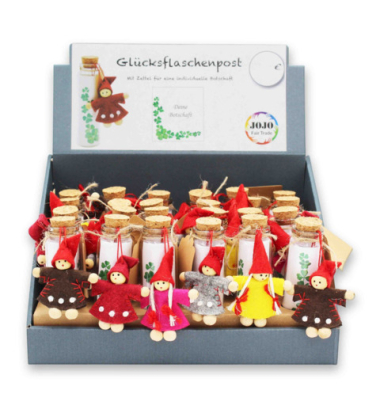 Flaschenpost mit Wichtel sortiert