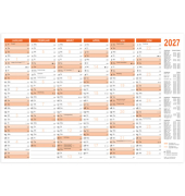 Plakatkalender 2911/27, 6 Monate / 1 Seite, 21x14,8cm (A5 quer), 2027
