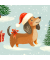 Weihnachtlicher Zelltuchserviette  Hund