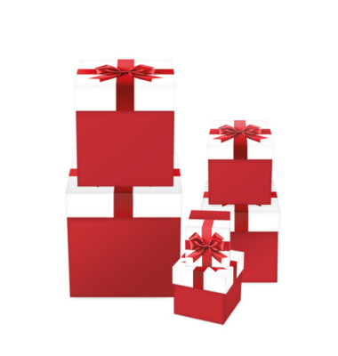 Weihnachtlicher Geschenkkarton Big Bow rotwei&szlig;