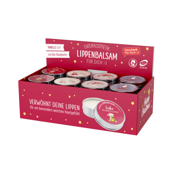24 Stück LA VIDA Lippenpflege Happy Christmas sortiert 4027268365388 LA VIDA