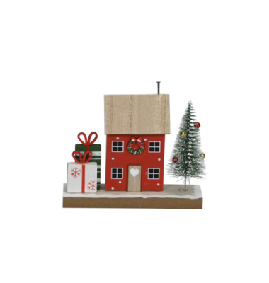 Weihnachtlicher  Haus m. Baum u. Geschenken