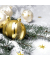 Weihnachtsservietten 196157, weihnachtskugeln wei&szlig;/gold / Zweig und Christbaumkugel, 3-lagig